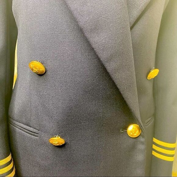 Ralph Lauren Vintage Navy & Gold Braid Double Breasted Nautical Inspired Blazer - Picture 11 of 17